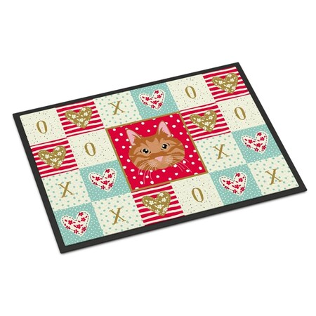 Carolines Treasures 18 x 27 in. Kurilian Bobtail Cat Love Indoor or Outdoor Mat CK5126MAT